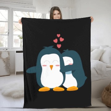 Discover Penguin Pet COUPLES GIFT Wedding Anniversary Engagement Party Fleece Blankets