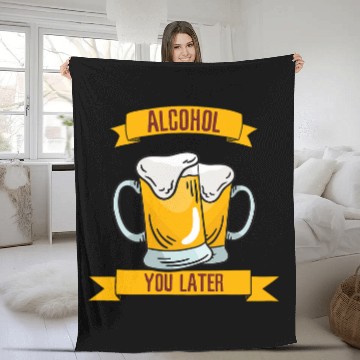 Discover Beer Fun Alcohol You Later 2 Fleece Blankets