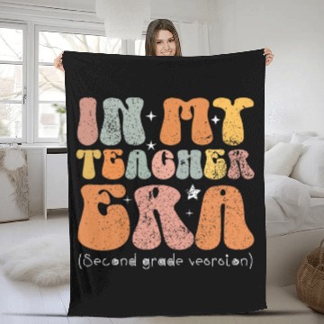 Discover In My Teacher Era Second Grade Version Back To School 7 Baseball Tees Fleece Blankets