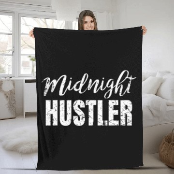 Discover Midnight Hustler Past Dark Worker Employee Night Time Shift Fleece Blankets
