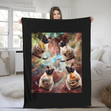 Discover Coffee Fun Space Galaxy Cat Pizza Taco Coffee Ice Cream Cats 2 Baseball Tees Fleece Blankets