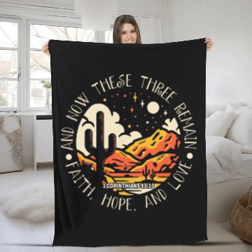 Discover And Now These Three Remain Faith Hope Love Mountains Baseball Tees Fleece Blankets