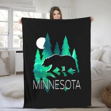 Discover Bear Pet Minnesota Wilderness With Bear Northern Lights Minnesota Baseball Tees Fleece Blankets