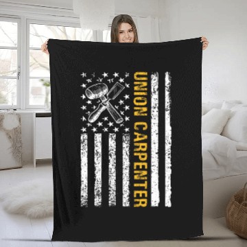 Discover American Flag Patriotic Union Carpenter Labor Day Carpentry Fleece Blankets