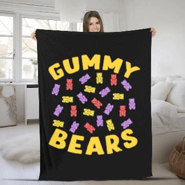 Discover Bear Pet Funny Gummy Bear Design For Candy Lovers Fleece Blankets