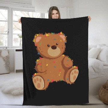 Discover Bear Pet Stuffed Animal I Cute Teddy Bear Fleece Blankets