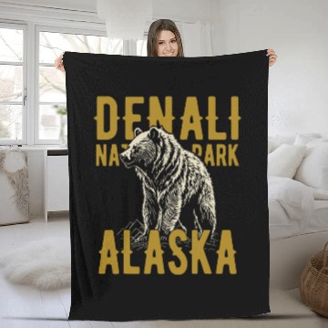 Discover Bear Pet Denali National Park Alaska USA Bear Design Baseball Tees Fleece Blankets