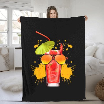Discover Wines Fun Summer Cocktail with Umbrella and Sunglasses Running Holiday Baseball Tees Fleece Blankets