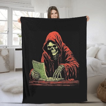 Discover Funny Grim Reaper Reads Obituaries Cool vintages Goth 2 Baseball Tees Fleece Blankets