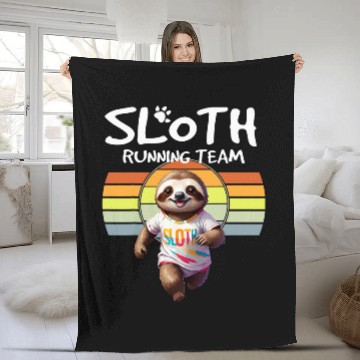 Discover Sloth Pet Running Team Matching Fun Run Participant Themed Event Fleece Blankets