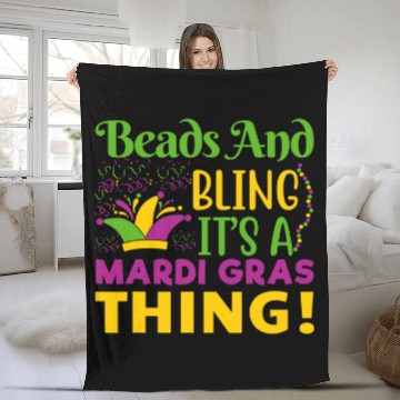 Discover Beads and bling its a Mardi Gras thing carnivals Mardi Gras 1 Fleece Blankets