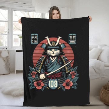 Discover Ancient Samurai Cat Japan Culture Ninja Baseball Tees Fleece Blankets
