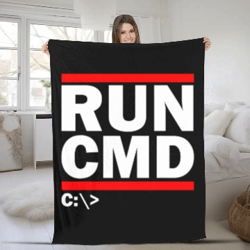 Discover Admins Programmers Run CMD Fleece Blankets