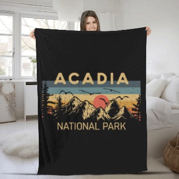 Discover Acadia National Park Maine Hiking Outdoors Fleece Blankets