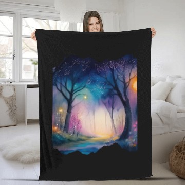 Discover Boho Chic Floral Galaxy Enchanted Forest Night Sky Baseball Tees Fleece Blankets