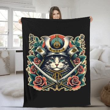 Discover Ancient Samurai Cat Japan Culture Ninja 1 Baseball Tees Fleece Blankets