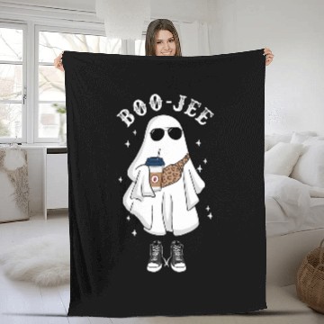Discover Coffee Fun Spooky Season Cute ghosts Halloween Boo Jee Coffee Leopard Fleece Blankets
