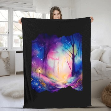 Discover Boho Chic Enchanted Forest Rainbow Watercolor Sky Baseball Tees Fleece Blankets