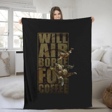 Discover Coffee Fun Airborne for coffee Fleece Blankets