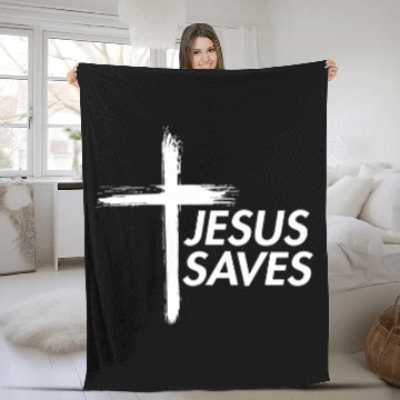 Discover JESUS SAVES Fleece Blankets