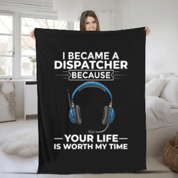 Discover 911 Dispatcher Police Yellow Line 9 Fleece Blankets