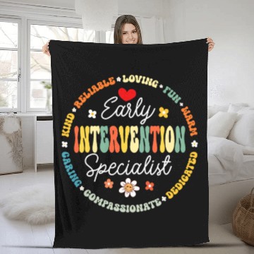 Discover Intervention Teacher Team Early Intervention Specialist Fleece Blankets