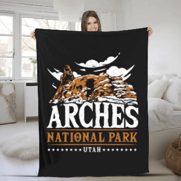 Discover Arch Wilderness Hiking Arches National Park Funny Fleece Blankets