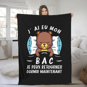 Discover Bear Pet Bachelor Congratulations BAC Bear Sleeping Zip Fleece Blankets