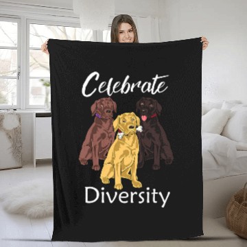 Discover Labrador Retriever Diversity Gift Yellow Lab Gift Fleece Blankets