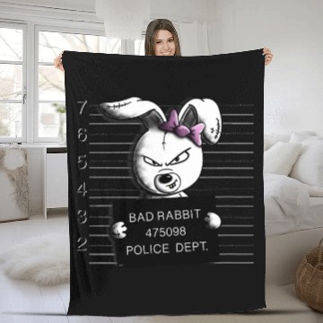 Discover Bad Rabbit Gangster Rabbit on Police Photo Baseball Tees Fleece Blankets