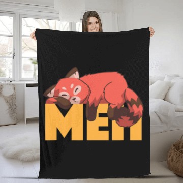 Discover Panda Pet Funny Meh Red Panda Bored Indifferent Sleeping Panda Zip Fleece Blankets