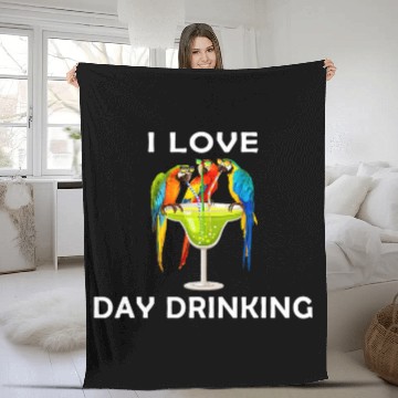 Discover I Love Day Drinking Margarita Cocktail Bartender Pub Bar Pun Fleece Blankets