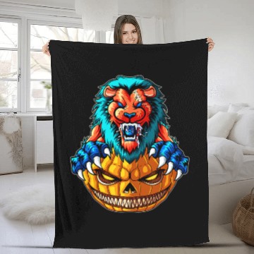 Discover Lion Pet Halloween Lion Spooky With Jack O Lantern Scary Pumpkin Baseball Tees Fleece Blankets