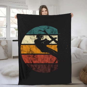 Discover Arborist Retro Chainsaw Tree Climber Outdoorsman Lumberjack Zip Fleece Blankets