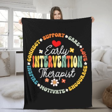Discover Intervention Teacher Team Early Intervention Therapist 6 Fleece Blankets