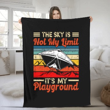 Discover Hang Glider The Sky is not my Limit Flying Delta Glider 1 Fleece Blankets