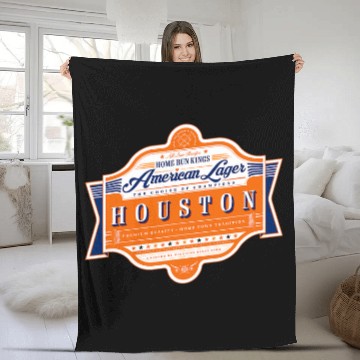 Discover Beer Fun Classic vintages Houston Beer Label Houston Pride Fleece Blankets