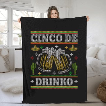Discover Beer Fun Cinco de Drinko Ugly Cinco De Mayo Beer Fleece Blankets