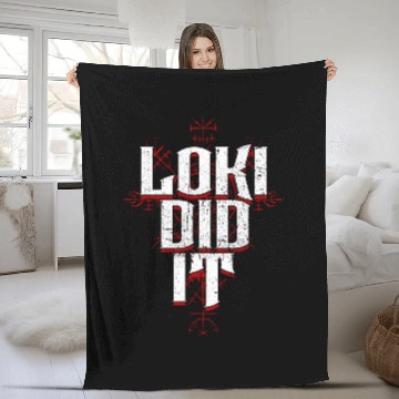 Discover Loki Did It Norse Mythology Viking Nordic Fleece Blankets