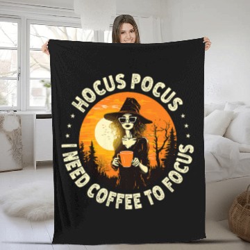 Discover Coffee Fun Hocus Pocus I Need Coffee To Focus Witch Halloween Baseball Tees Fleece Blankets