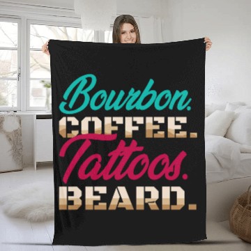 Discover Bourbon Coffee Tattoos Beard Tattoo caffeines Whiskey Drinks Baseball Tees Fleece Blankets