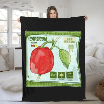 Discover Capsicum Bell Pepper seeds packet growing vegetables Baseball Tees Fleece Blankets