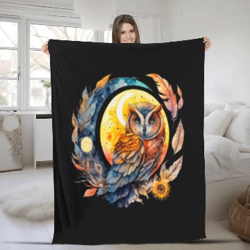 Discover Owl Pet Night Bird Eagle Owl Barn Owl Wisdom Mouse 71 Fleece Blankets