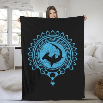 Discover Hammerhead Shark Tribal Baseball Tees Fleece Blankets