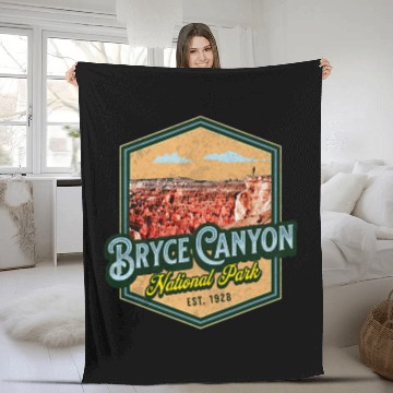 Discover Bryce Canyon National Park Est 1928 Logo Emblem Utah Baseball Tees Fleece Blankets
