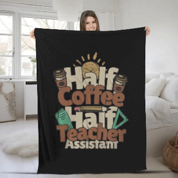 Discover Coffee Fun Elementary Teacher Assistant Coffee Lover Baseball Tees Fleece Blankets