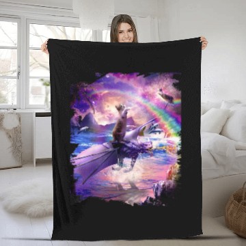 Discover Dragon Pet Rainbow Space Cat On Dragon Baseball Tees Fleece Blankets