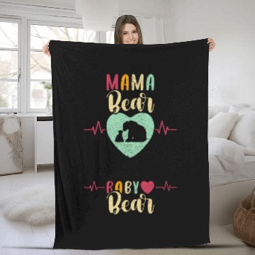 Discover Bear Pet Mama Bear Baby Bear Expecting Mom Pregnancy Reveal Baseball Tees Fleece Blankets