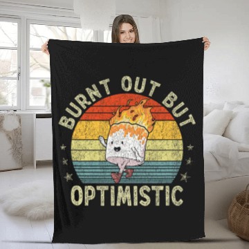 Discover Burnt Out But Optimistic Funny Marshmallow For Camping Retro 1 Zip Fleece Blankets