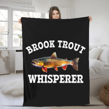 Discover Brook trout whisperer Fishing Fleece Blankets
